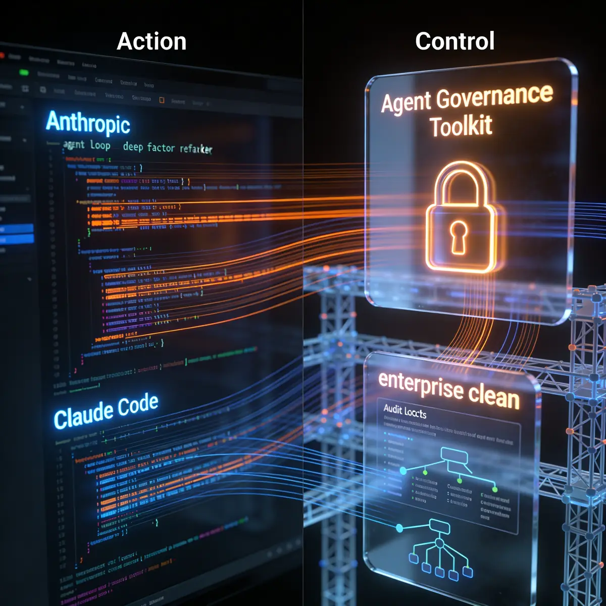 Digital visualization of agentic governance layers and secure orchestration nodes